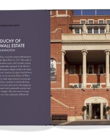 Book cover of Clive Aslet's Living Tradition: The Architecture and Urbanism of Hugh Petter, with building with a stone façade. Published by Triglyph Books.