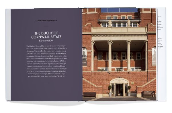 Book cover of Clive Aslet's Living Tradition: The Architecture and Urbanism of Hugh Petter, with building with a stone façade. Published by Triglyph Books.