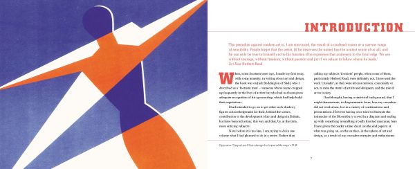 Blue, red and white abstract graphic print with lines and circles, on black cover, CRUSADERS OF ART AND DESIGN 1920-1970 in white font to bottom left.