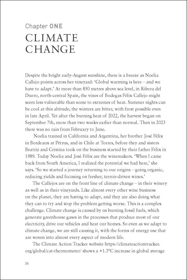 Book cover of Rooted in Change: The Stories Behind Sustainable Wine; with a wine glass sprouting roots. Published by Academie Du Vin.