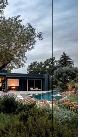 Book cover of Out / West: Houses by Patrick Tighe; with a modern house. Published by ORO Editions.
