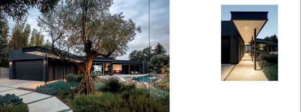 Book cover of Out / West: Houses by Patrick Tighe; with a modern house. Published by ORO Editions.
