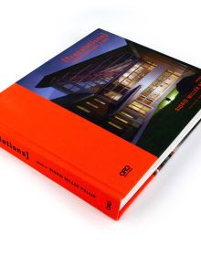 Book cover of Translations: Architecture / Art; featuring a modern building with sloped, stadium-like roof. Published by ORO Editions.
