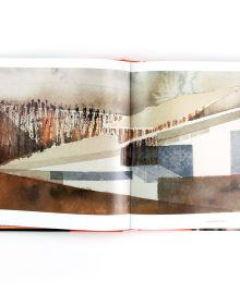 Book cover of Translations: Architecture / Art; featuring a modern building with sloped, stadium-like roof. Published by ORO Editions.