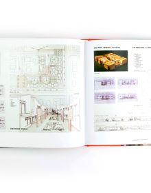 Book cover of Translations: Architecture / Art; featuring a modern building with sloped, stadium-like roof. Published by ORO Editions.
