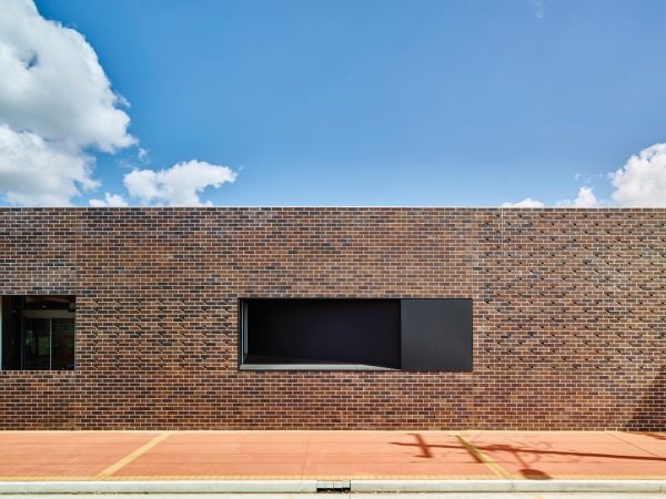 our voices indigeneity and architecture in white and black font on red cover, ORO Editions to bottom right