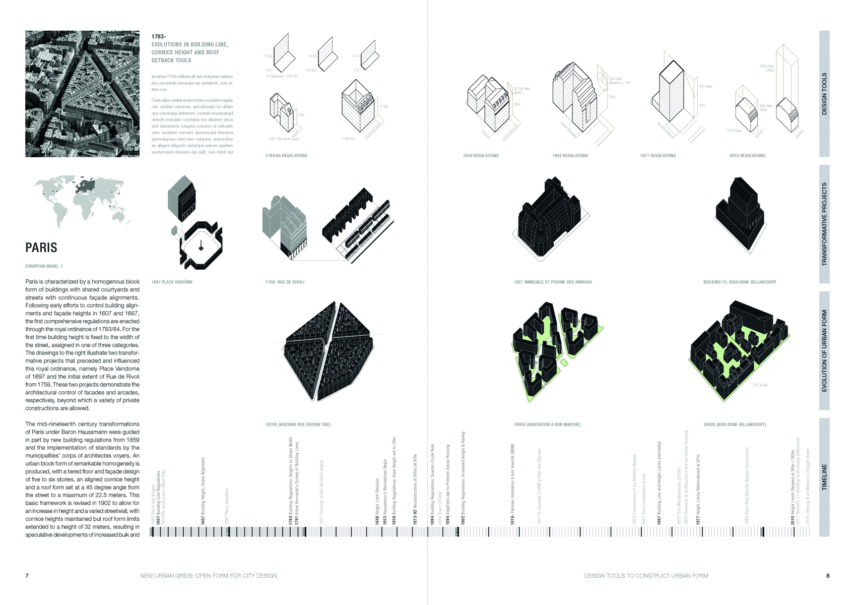 URBAN GRIDS Handbook for Regular City Design in white font on red grid lined cover