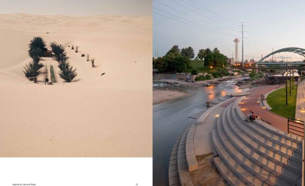 Grey flowing water cover with pale grey flowing water icon and blue section on top with Working Water in white font