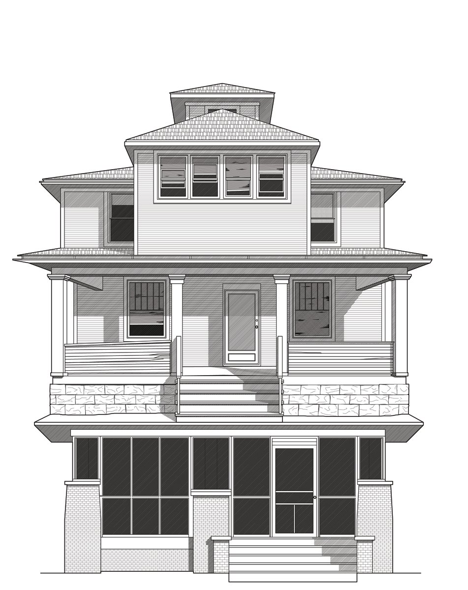 5 diagrams of flat roof home with various components missing, white cover, Unresolved Legibility In Ten Residential Types in black font above.