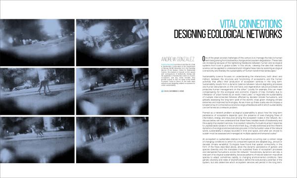 Circle painting with contents headers listed around like iris, on white cover, LA+ in black and blue font to top right corner