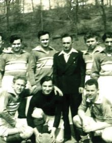 A young Henry Koperweis, on signed official document cover, Every Last Jew in white font on red banner to top by Mark Koperweis