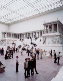 Chromogenic print of divertor tokamak, ASDEX Upgrade, Archive, Matrix, Assembly The Photographs of Thomas Struth 1978-2018 in black font on top white banner.