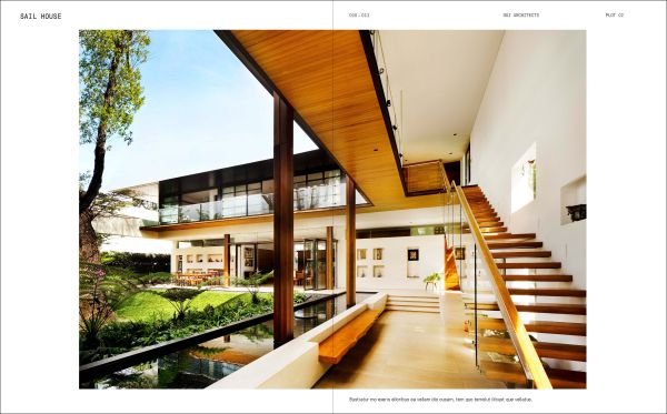 DALVEY 7 HOUSE BY 7 SINGAPORE ARCHITECTS in black font on grey cover, transparent white blocks below.