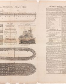 Colourful geological diagram of landscape, blue sky with birds in distance, VISUAL DISCOVERIES A COLLECTION OF SECTIONS in white and black font to centre.
