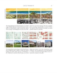 Mountain landscape illustration, small text written on mountain surface, Transect Urbanism Readings in Human Ecology in white font above.
