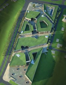 Red and grey circular shapes and lines on black cover, ARCHITECTURE STUFF ROBERT LIVESEY in white and red cover above.