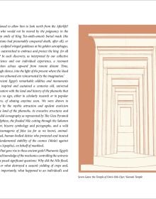 Illustration of Egyptian building with columns, mirror image below, white cover, EGYPTIAN PLACES in red font to centre.