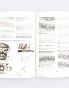 Book cover of China Dialogues, with a figure walking inside building with oval hole in roof. Published by ORO Editions.