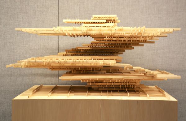 Grey cover with bright orange filtered photo of architecture structure and Matter Aggregation in dark grey slanted font above