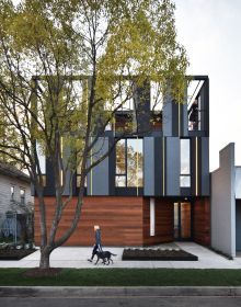 Black cover with photo of exterior structure with rusted metal surface across bottom portion and Johnsen Schmaling On Rigor in small white font