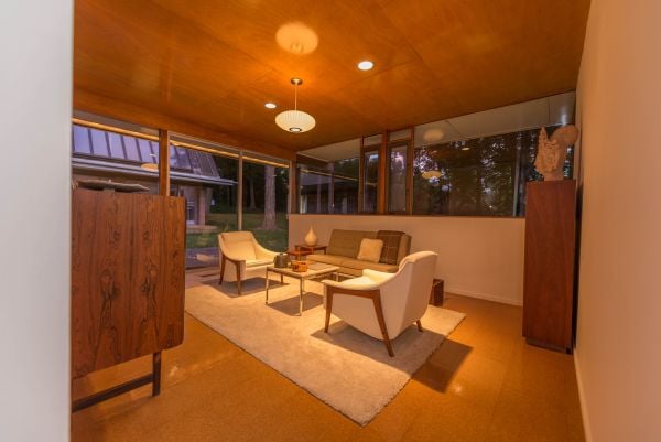 Book cover of Emergence of a Modern Dwelling, with Hassrick House and landscaped grounds. Published by ORO Editions.