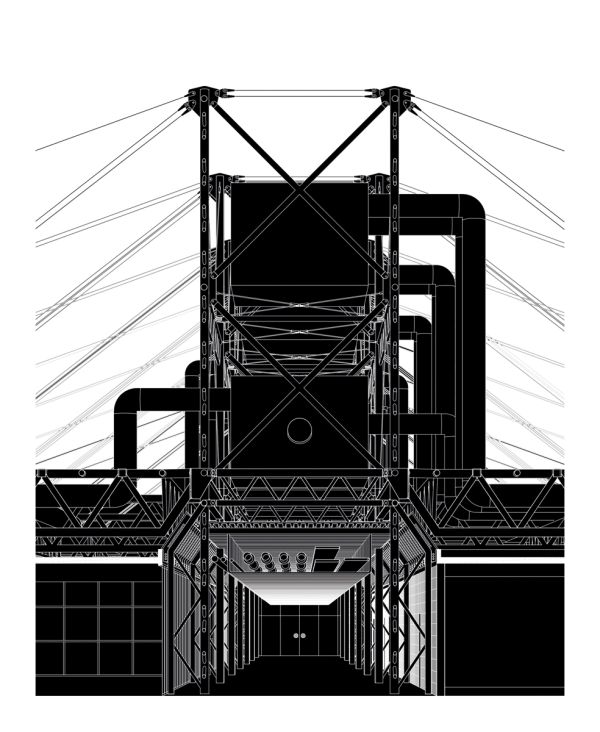 Mottled black-grey cover with thick black marks across cover and Post human Architectures in white font