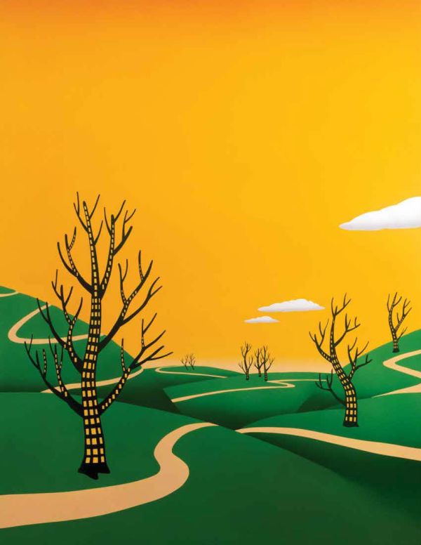 Dark blue starry night sky with figure perched on planet earth holding fishing rod with Who Am I? in white handwritten font above