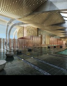 Dark brown cover with How Architecture Tells in bold mustard font