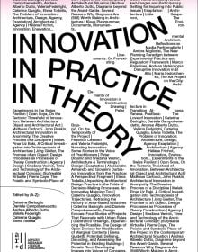 INNOVATION IN PRACTICE IN THEORY. in black font, on front page of text, by ORO Editions.