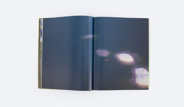 Book cover of The Great Padma, with a aerial view of the river. Published by ORO Editions.