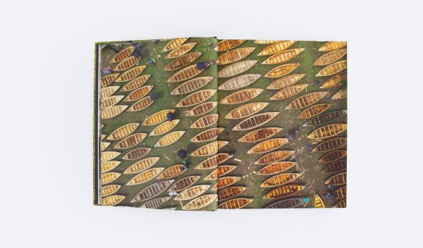 Book cover of The Great Padma, with a aerial view of the river. Published by ORO Editions.