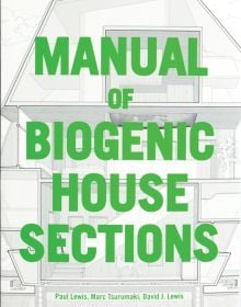 Book cover of Manual of Biogenic House Sections, with house elevation. Published by ORO Editions.