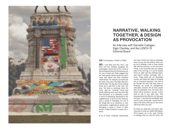 Book cover of Lunch 15: Thick. Published by ORO Editions.