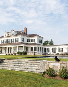 The grand residence. 'The Myles Standish Hotel', with sweeping driveway, on cover of 'History Reinterpreted', by ORO Editions.