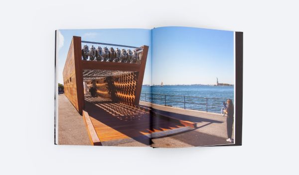 Book cover of The Private Eye in Public Art, with a figure in large dark cloak, walking over stones through white mist. Published by ORO Editions.