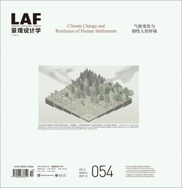 Book cover of Landscape Architecture Frontiers 054: Climate Change and Resilience of Human Settlements. Published by ORO Editions.