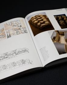 Book cover of architecture monograph Adèle Naudé: A Form of Practice, with aerial building and landscape plans. Published by ORO Editions.