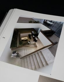 Book cover of architecture monograph Adèle Naudé: A Form of Practice, with aerial building and landscape plans. Published by ORO Editions.