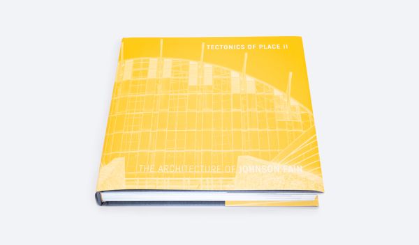 Dome building structure with spikes, on cover of 'Tectonics of Place II, The Architecture of Johnson Fain', by ORO Editions.