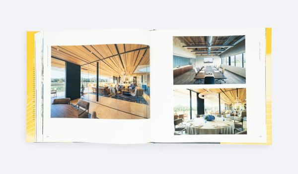 Dome building structure with spikes, on cover of 'Tectonics of Place II, The Architecture of Johnson Fain', by ORO Editions.