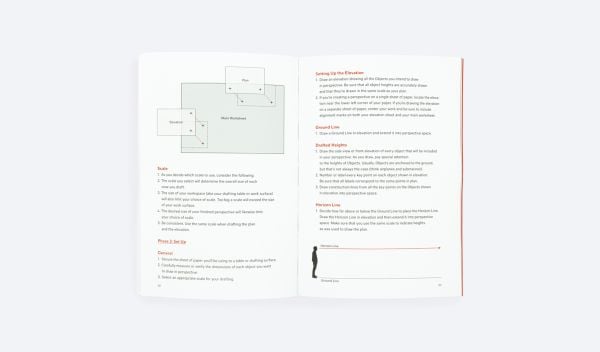 Book cover of The Pocket Guide to Perspective, A Step-by-Step Approach, with Albrecht Durer's woodcut of 'Man Drawing a Lute'. Published by ORO Editions.