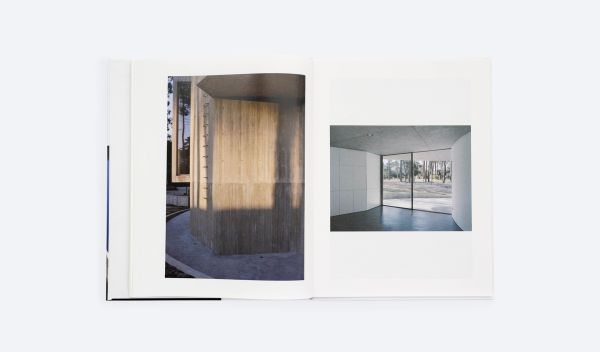 Book cover of Concrete Approximations, In Pursuit of Absolute Space Low, with grey concrete tubular structure. Published by ORO Editions.