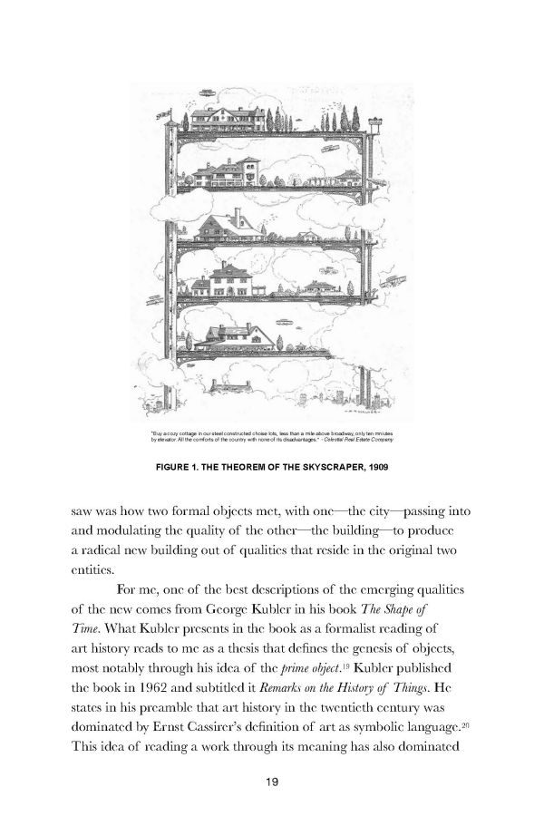 Cityscape with high rise buildings with misty orange sky, on cover of Peter Trummer's The City as a Technical Being, by ORO Editions.