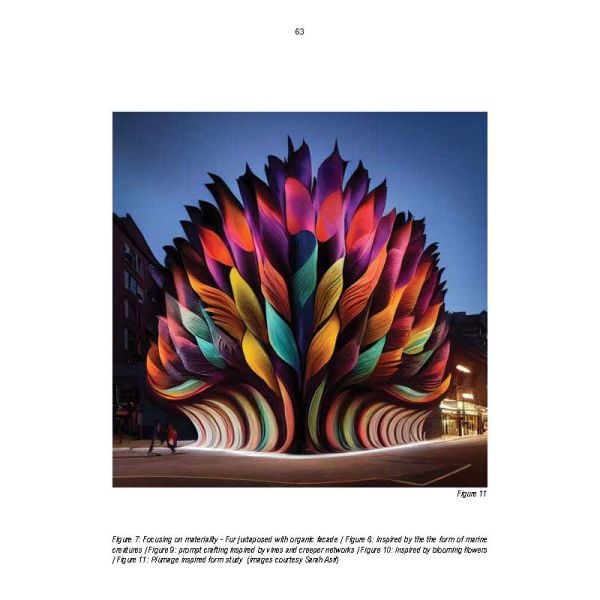 AI generated multi-story building complex made with roots of tree, on cover of 'Artificial Intelligent Architecture, New Paradigms in Architectural Practice and Production', by ORO Editions.