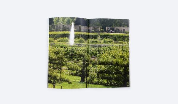 Book cover of Marc Treib's Poodling: On the Just Shaping of Shrubbery, with three green lollipop topiary trees. Published by ORO Editions.