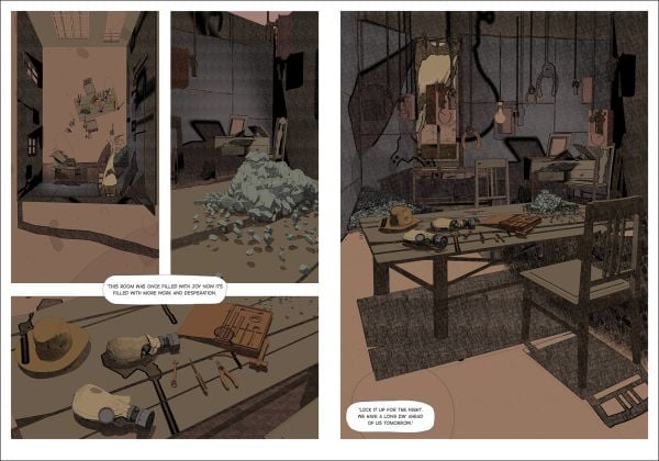 Book cover of Andrew Madl's The Nuclear Chronicles: Design Research on the Landscapes of the US Nuclear Highway, with a building mural featuring a figure wearing a gas mask. Published by ORO Editions.