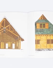 Book cover of Edward Ford's Searching for Authenticity: Rustic Architecture in America 1877-1940, with a building nestled into a rock face. Published by ORO Editions.