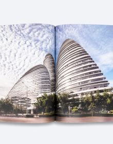Book cover of Robert Oxman's Socializing the Sky: The Typology of Tower Clusters, with three futuristic skyscrapers. Published by ORO Editions.