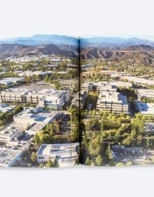 Book cover of William Fain's Civic Purpose: Urban Design in Private Practice, with aerial view of landscape plan. Published by ORO Editions.
