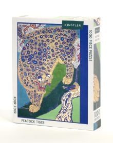 Puzzle box of Peacock Tiger: 1000 piece puzzle. Published by Kinstler.